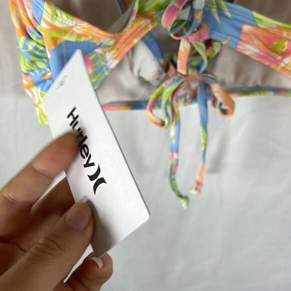 Hurley Bikini Top Tropical Stringy Size XL NWT Pastel Colors - Picture 4 of 5